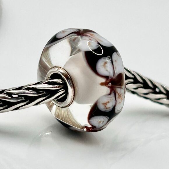 TROLLBEADS Butterfly Unique LAA 925S NEW! Dark Purple White Gold Shimmer - Picture 6 of 6